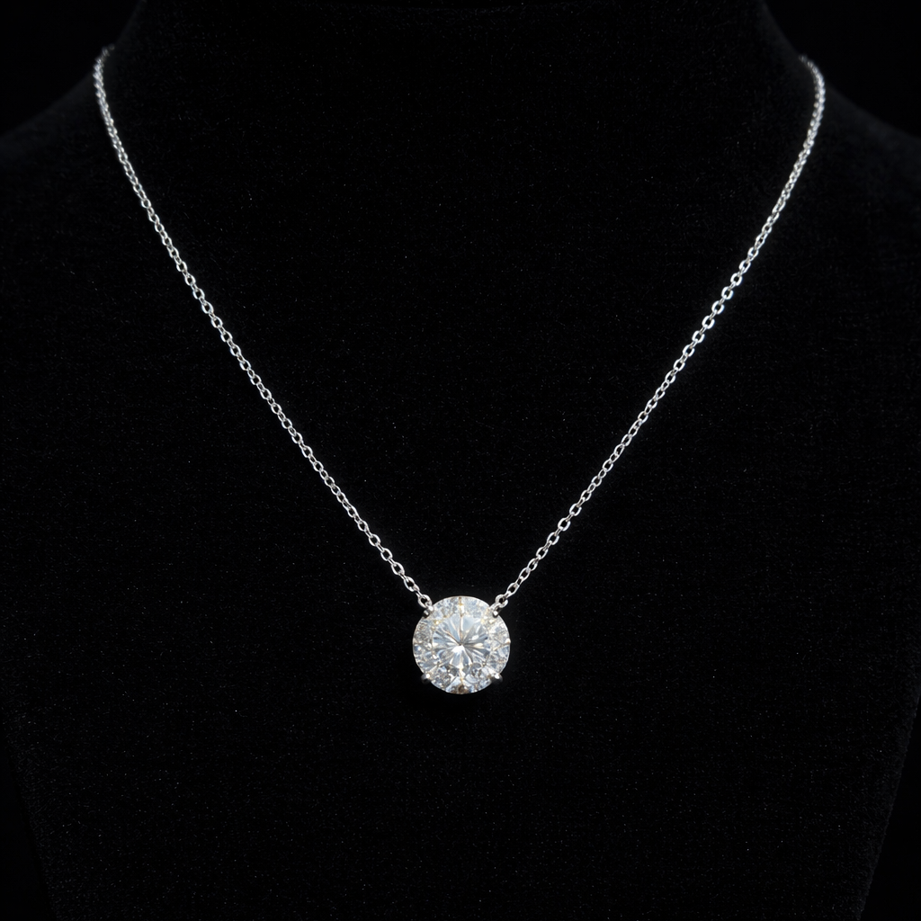 Round Moissanite Pendant Necklace
