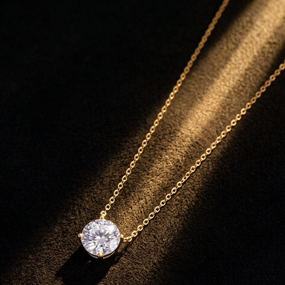 Round Moissanite Pendant Necklace