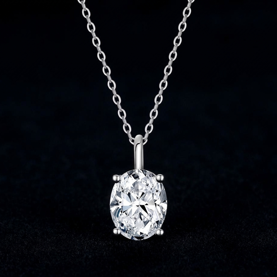 Oval Moissanite Pendant Necklace