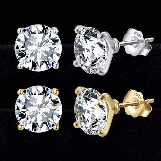 Four Prong Moissanite Stud Earrings