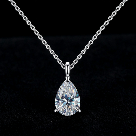 Teardrop Moissanite Pendant Necklace