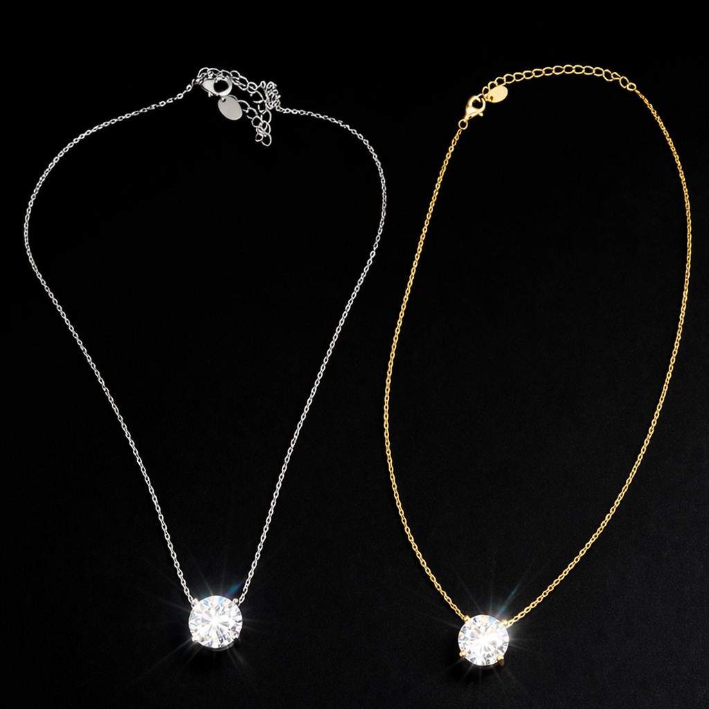 Round Moissanite Pendant Necklace