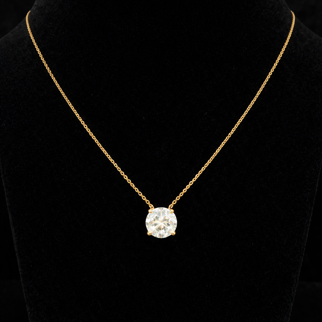 Round Moissanite Pendant Necklace