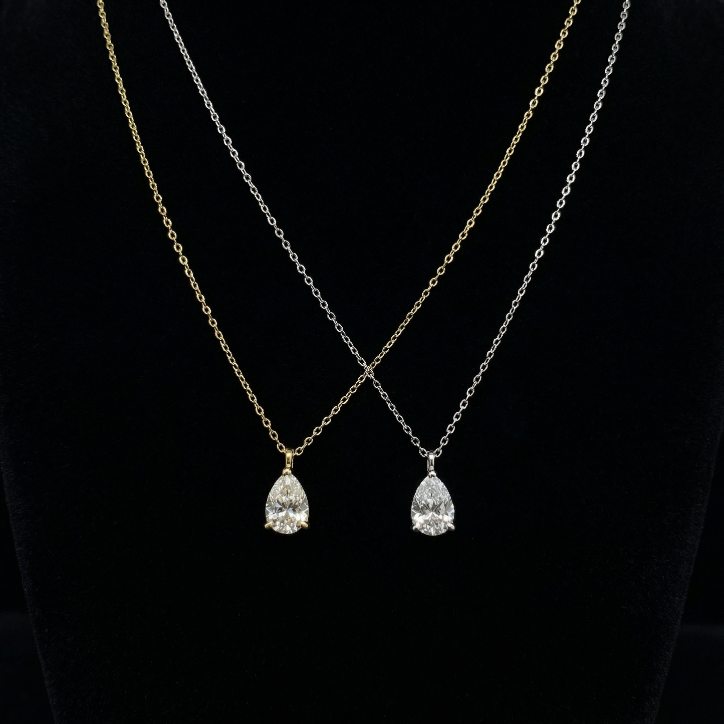 Teardrop Moissanite Pendant Necklace