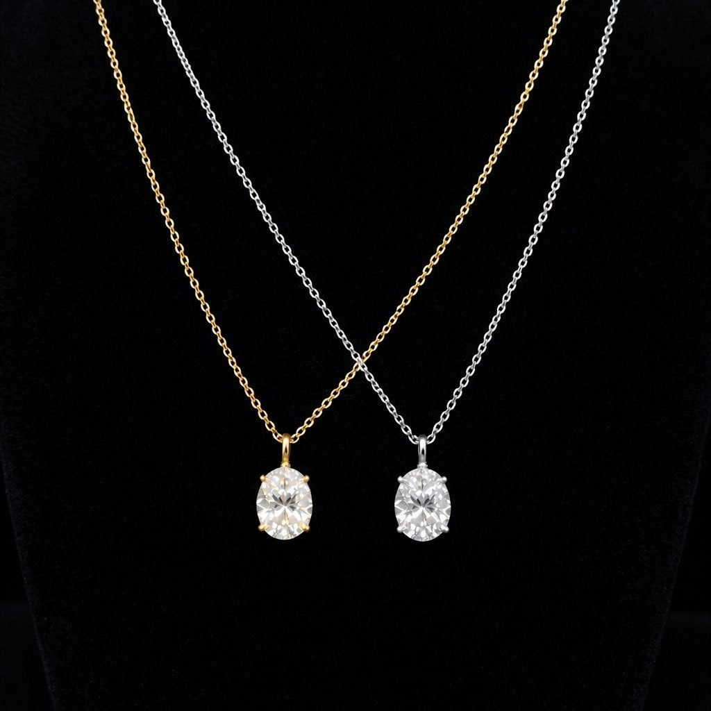 Oval Moissanite Pendant Necklace