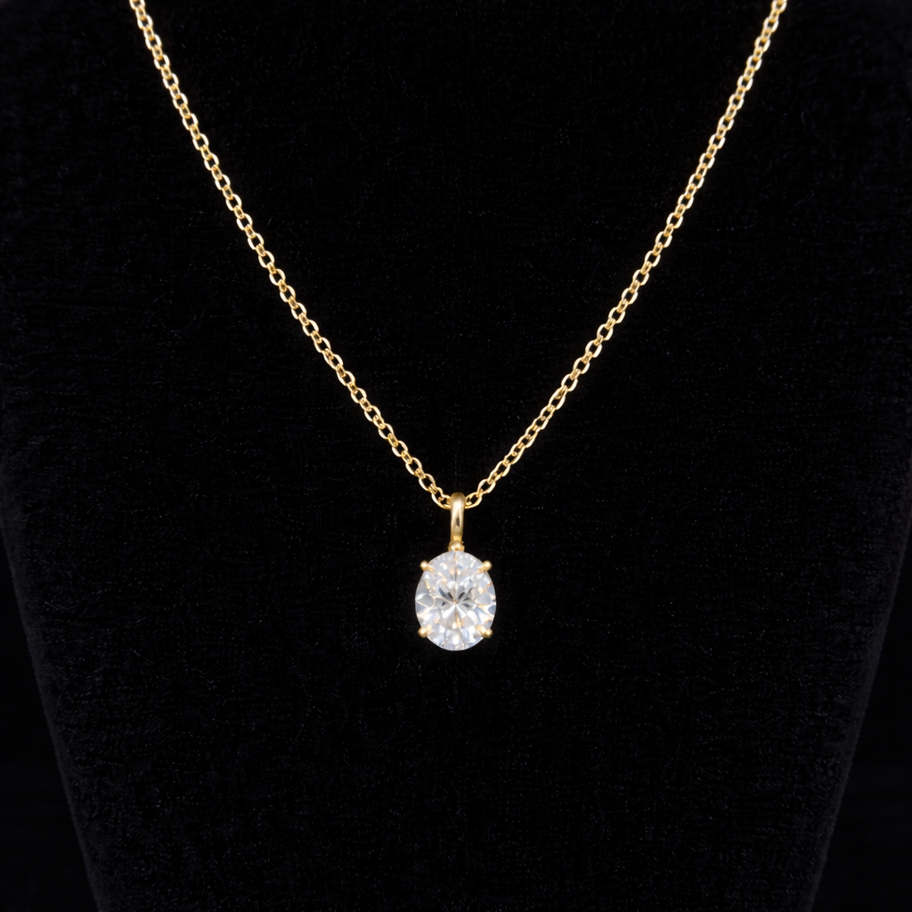 Oval Moissanite Pendant Necklace