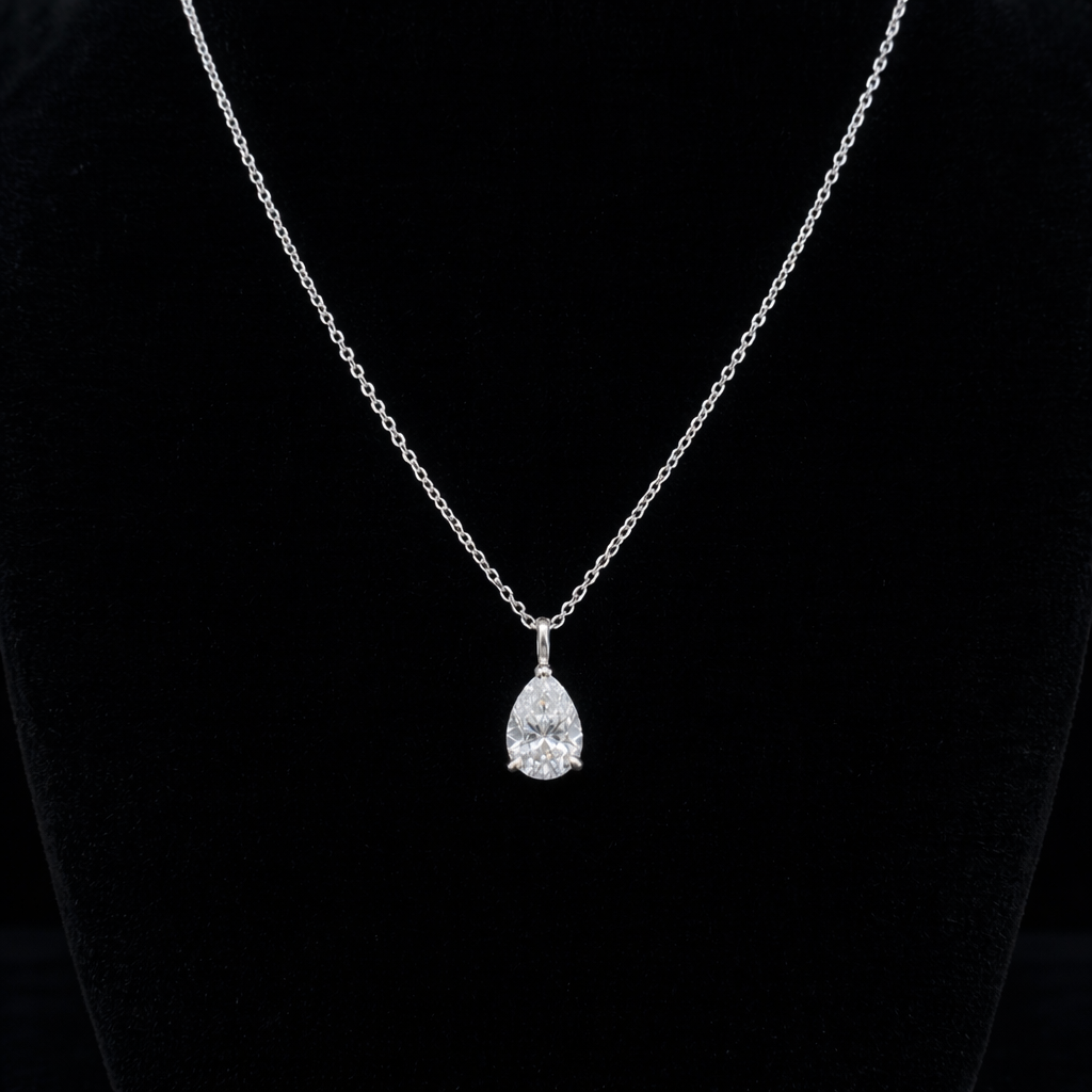 Oval Moissanite Pendant Necklace